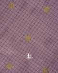 Lavender Checkered Semi Tussar Saree
