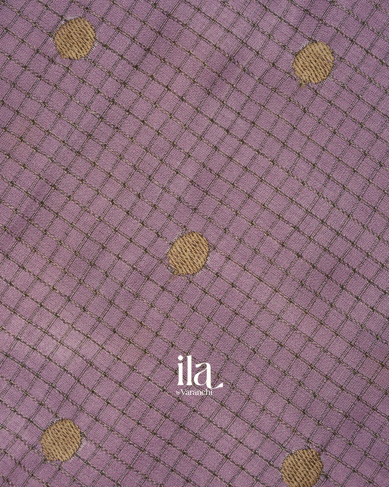 Lavender Checkered Semi Tussar Saree