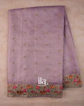 Lavender Checkered Semi Tussar Saree