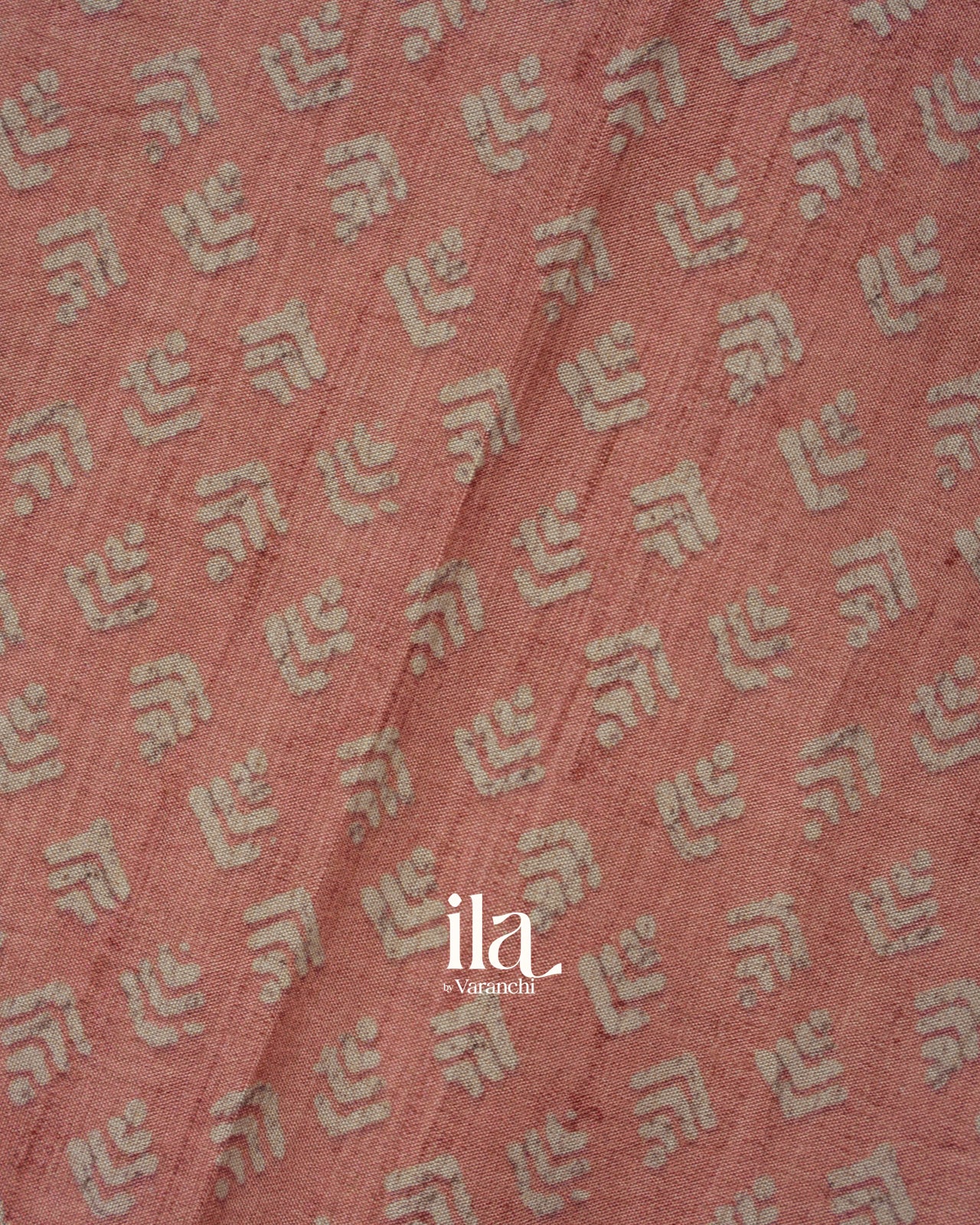 Peach Semi Tussar Silk Saree