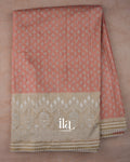 Peach Semi Tussar Silk Saree