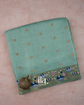 Sage Green Chechered Semi Tussar Saree
