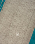 Teal Blue Semi Tussar Saree