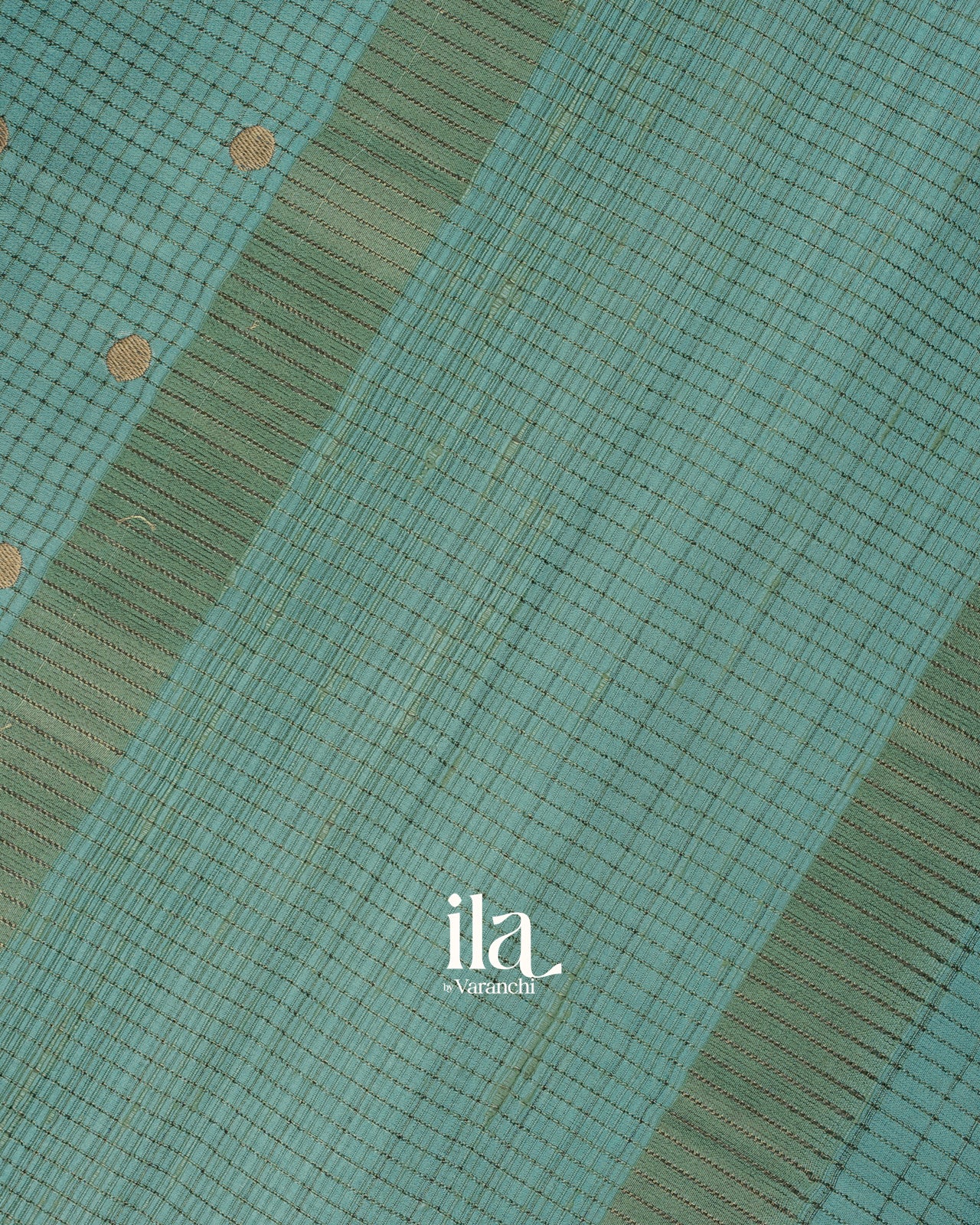 Sage Green Chechered Semi Tussar Saree