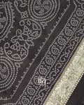 Black Bandhani Printed Semi Tussar Silk Saree