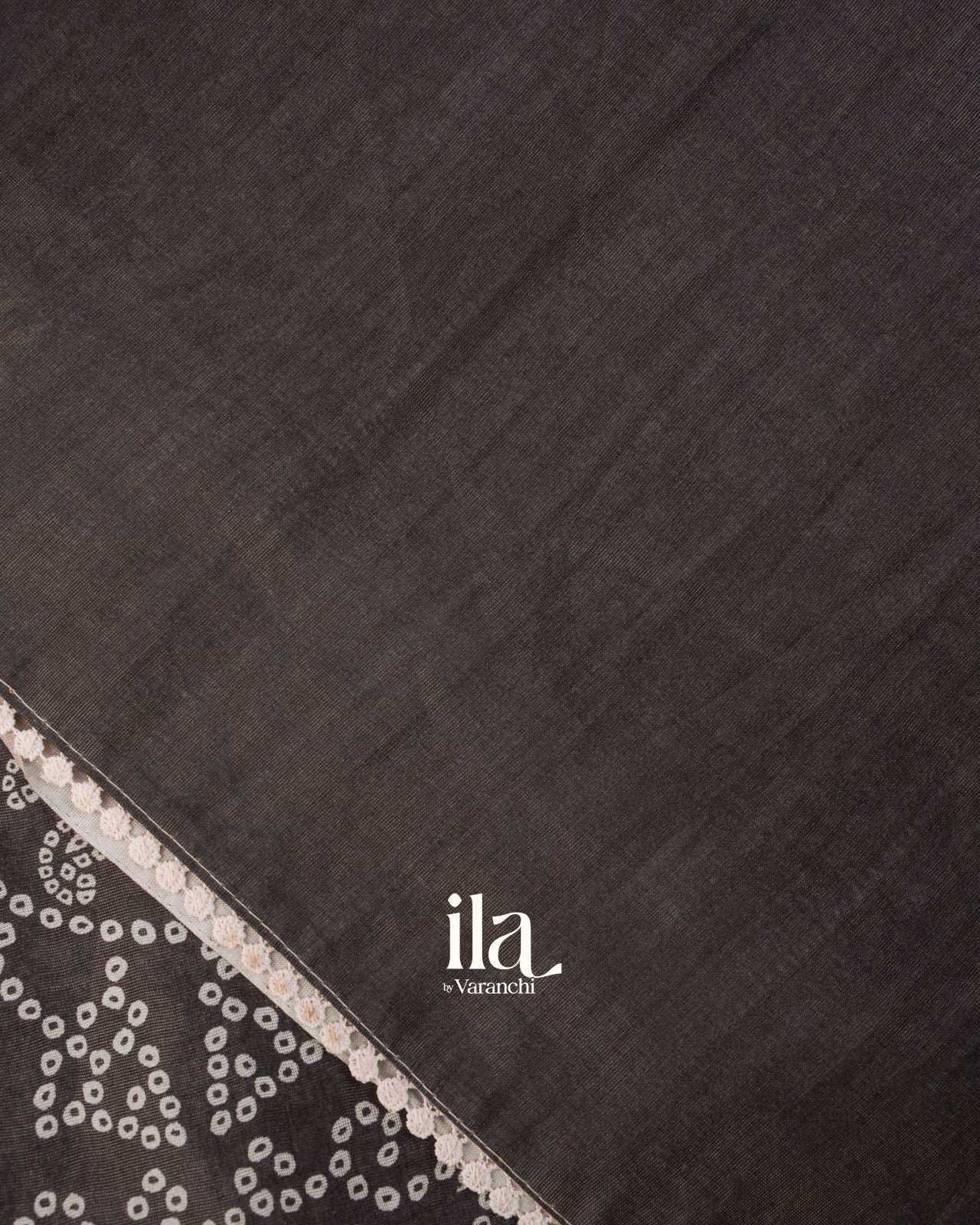 Black Bandhani Printed Semi Tussar Silk Saree
