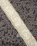 Black Bandhani Printed Semi Tussar Silk Saree