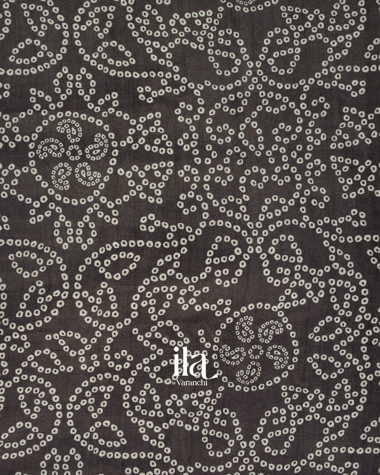 Black Bandhani Printed Semi Tussar Silk Saree