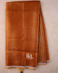 Rust Copper Sonarupa Bordered Semi Linen Saree