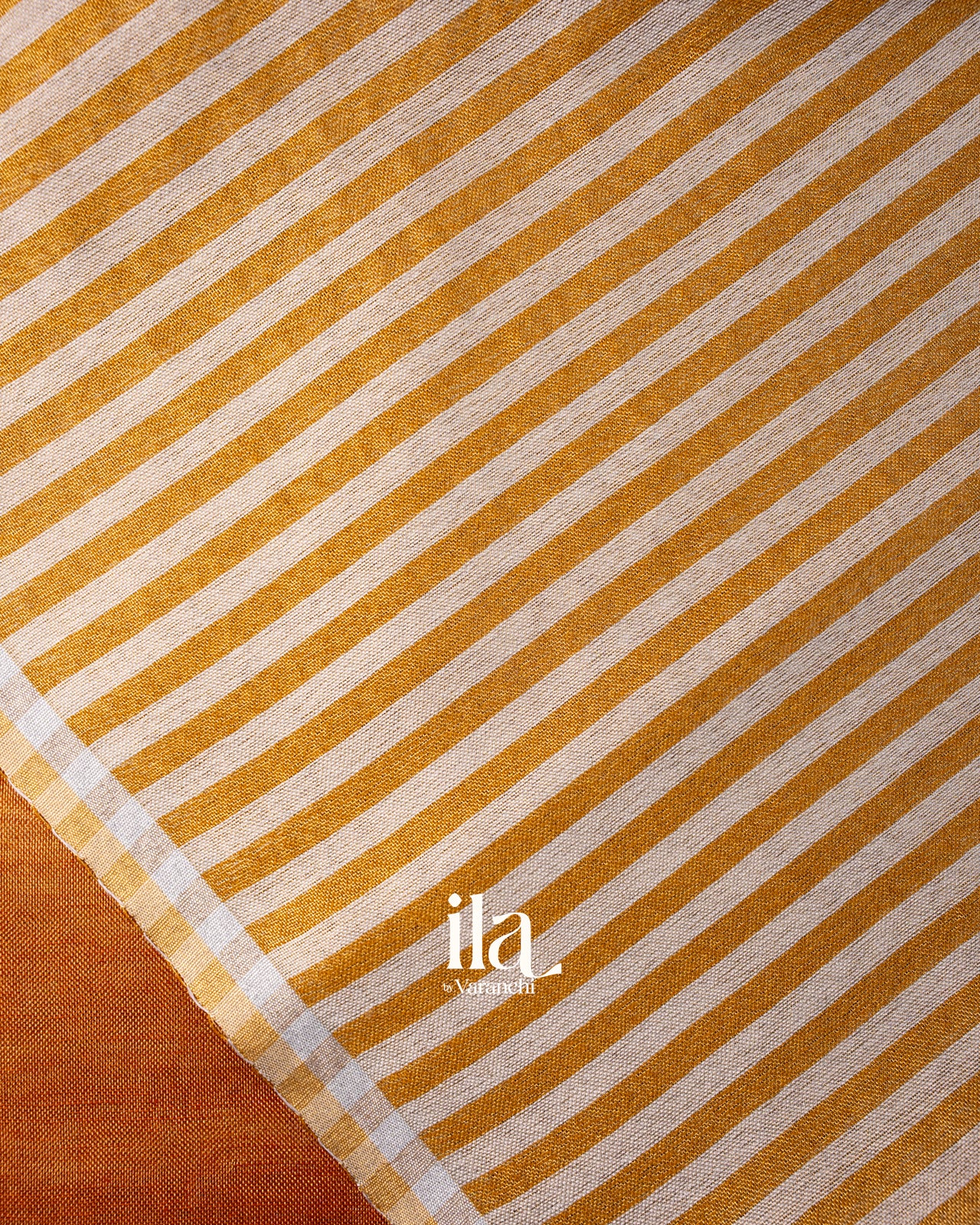 Rust Copper Sonarupa Bordered Semi Linen Saree