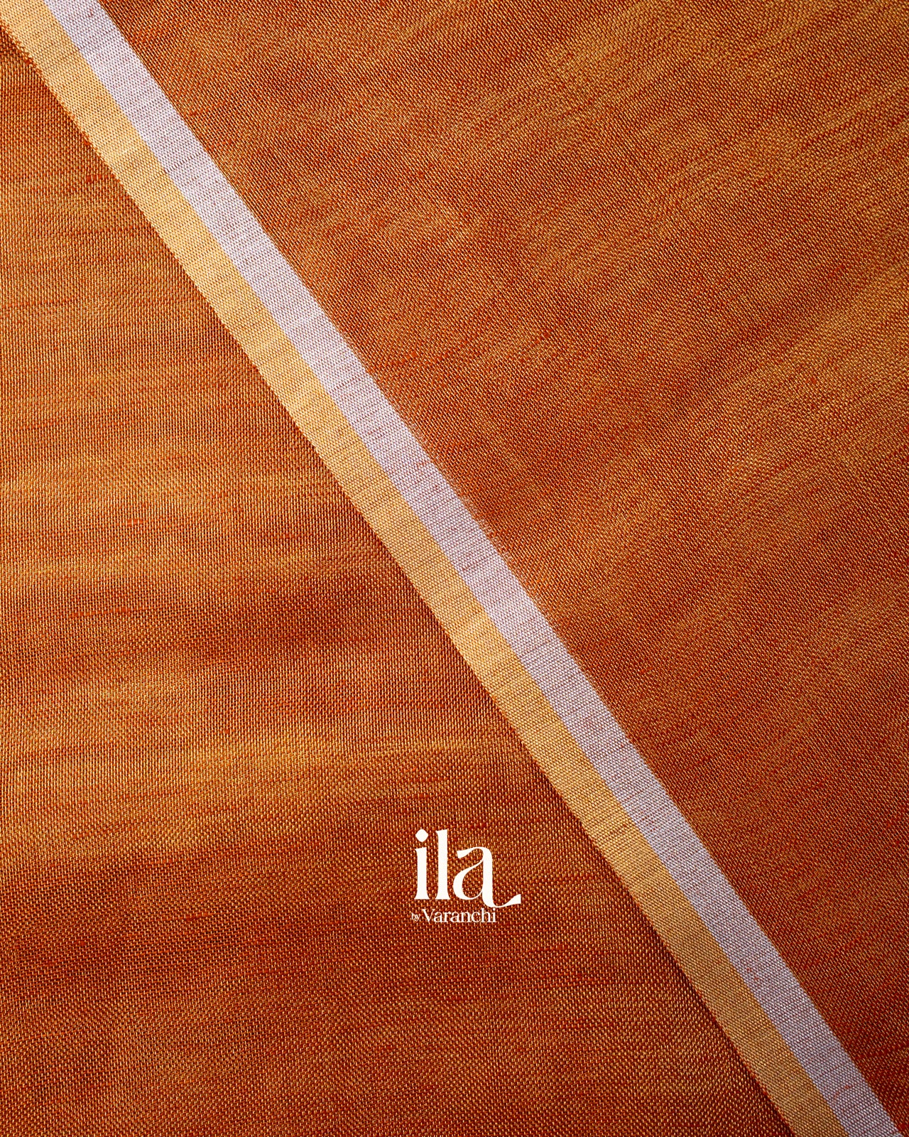 Rust Copper Sonarupa Bordered Semi Linen Saree