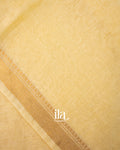 Golden Beige French Knot Embroidered Semi Silk Linen Saree
