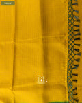 Mango Yellow Checkered Semi Silk Saree — Pallu