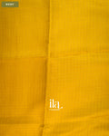 Mango Yellow Checkered Semi Silk Saree — Body