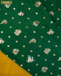 Mango Yellow Checkered Semi Silk Saree — Blouse