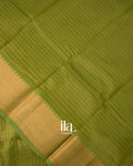 Mehandi Green Checkered Semi Mangalgiri Silk Cotton Handloom Saree