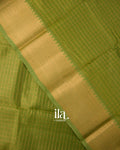 Mehandi Green Checkered Semi Mangalgiri Silk Cotton Handloom Saree
