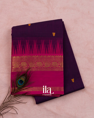 Deep Purple Kanchipuram Cotton Saree