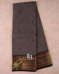 Dark Grey Pure Chettinad Cotton Handloom Saree