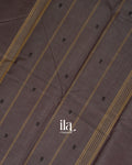 Dark Grey Pure Chettinad Cotton Handloom Saree