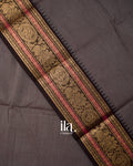 Dark Grey Pure Chettinad Cotton Handloom Saree