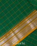 Dark Green Pure Kanchipuram Silk Cotton Saree