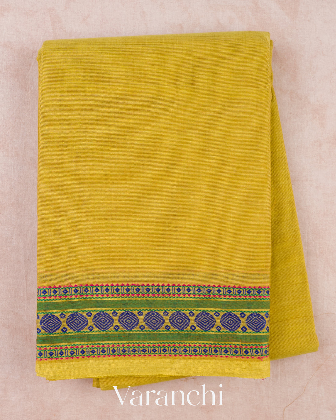 Lemon Yellow Pure Kanchipuram Cotton Saree 