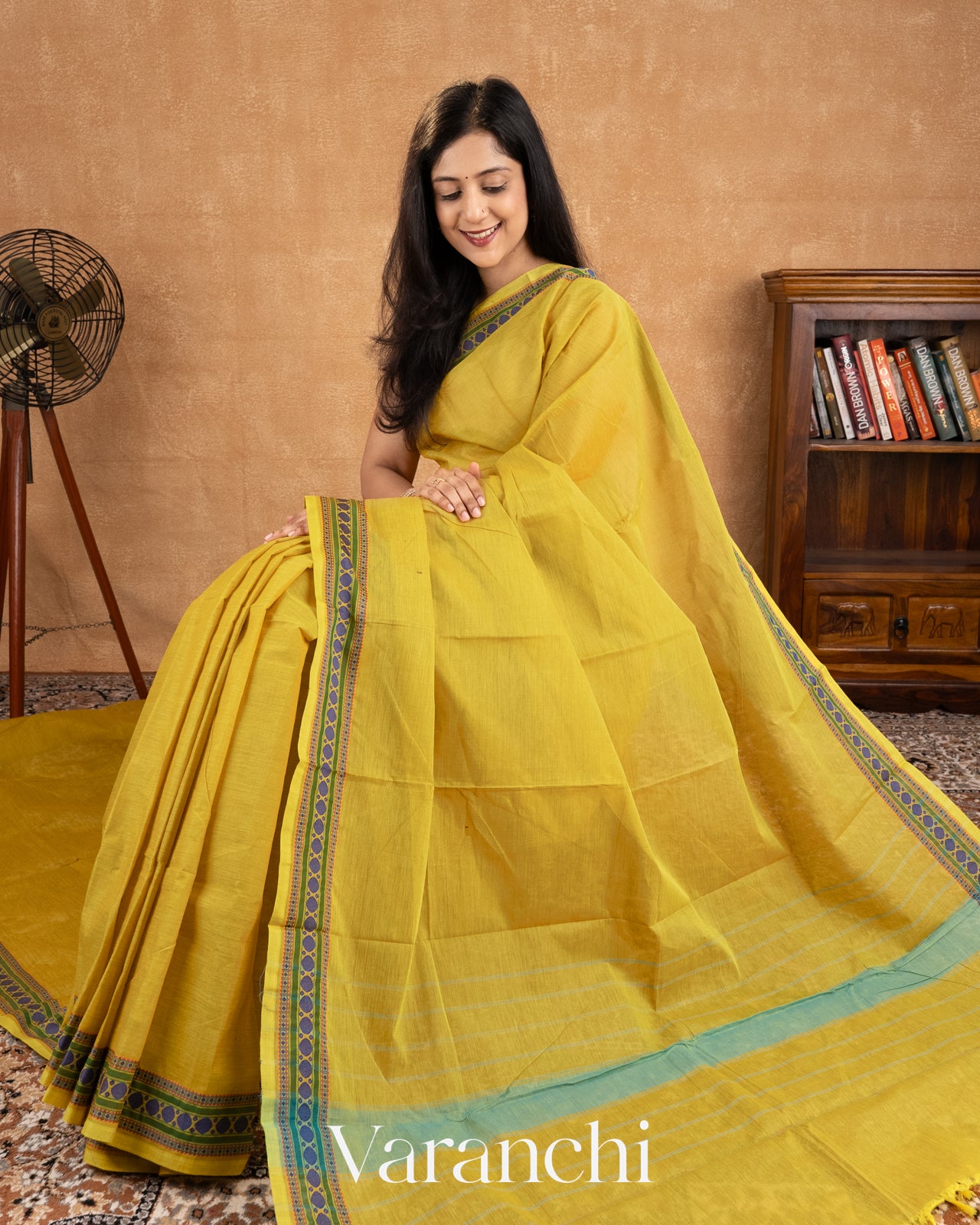 Lemon Yellow Pure Kanchipuram Cotton Saree 
