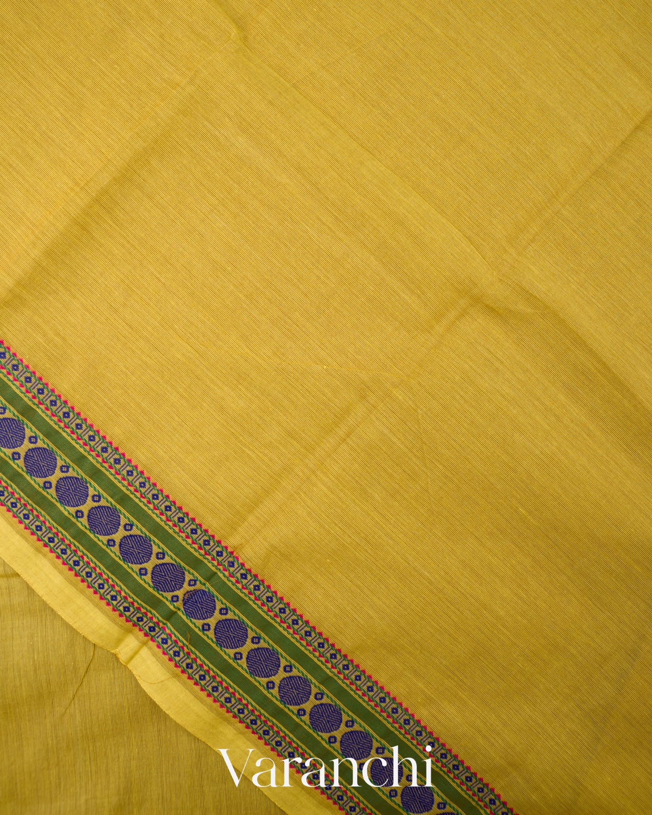 Lemon Yellow Pure Kanchipuram Cotton Saree 