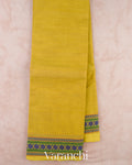 Lemon Yellow Pure Kanchipuram Cotton Saree 