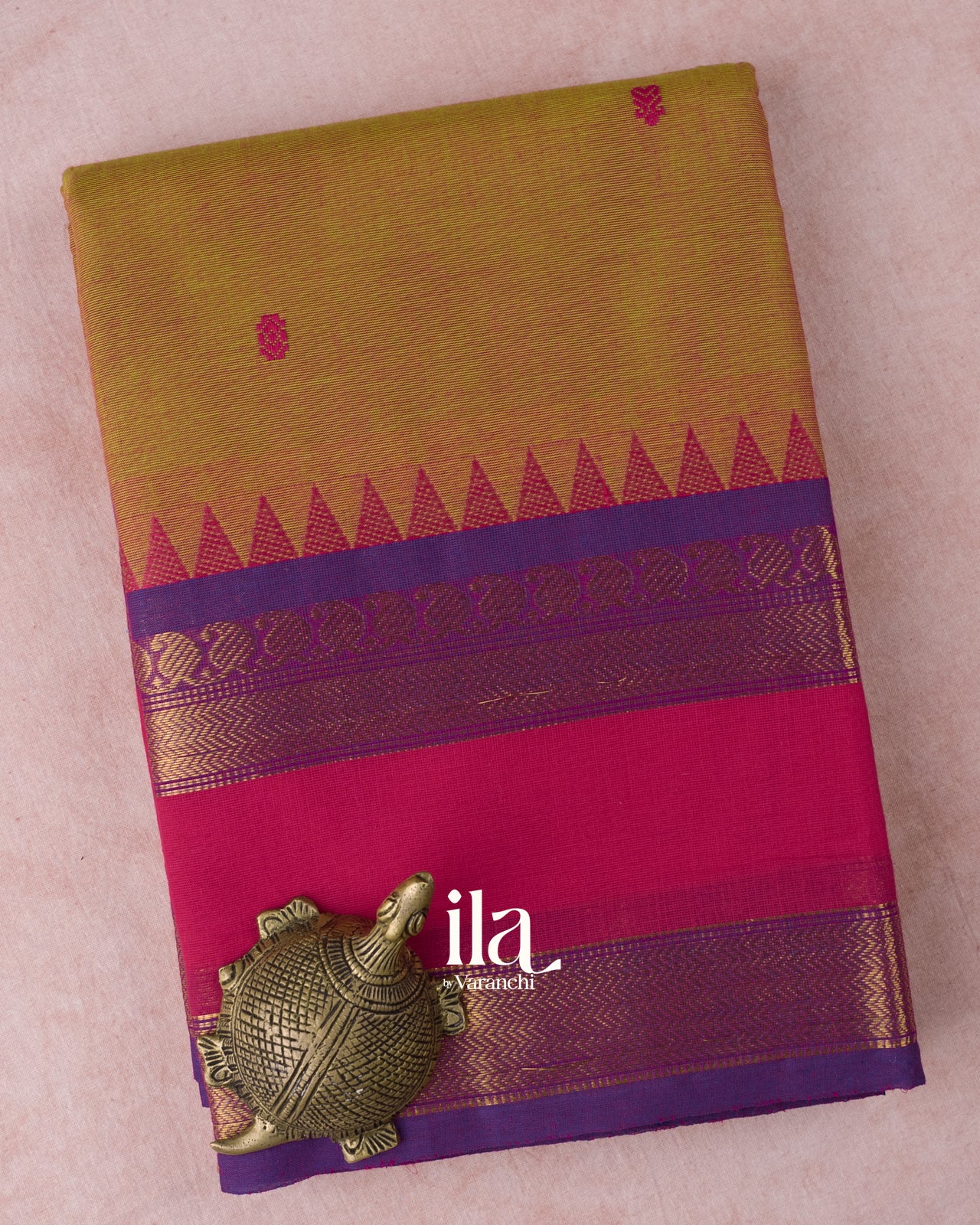 Mustard Gold Pure Chettinad Cotton Handloom Saree