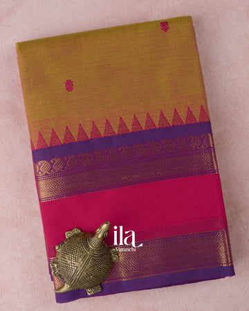 Mustard Gold Pure Chettinad Cotton Handloom Saree