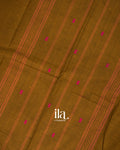 Deep Mustard Brown Pure Chettinad Cotton Handloom Saree 