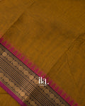 Deep Mustard Brown Pure Chettinad Cotton Handloom Saree 