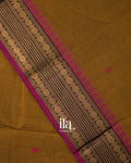 Deep Mustard Brown Pure Chettinad Cotton Handloom Saree 
