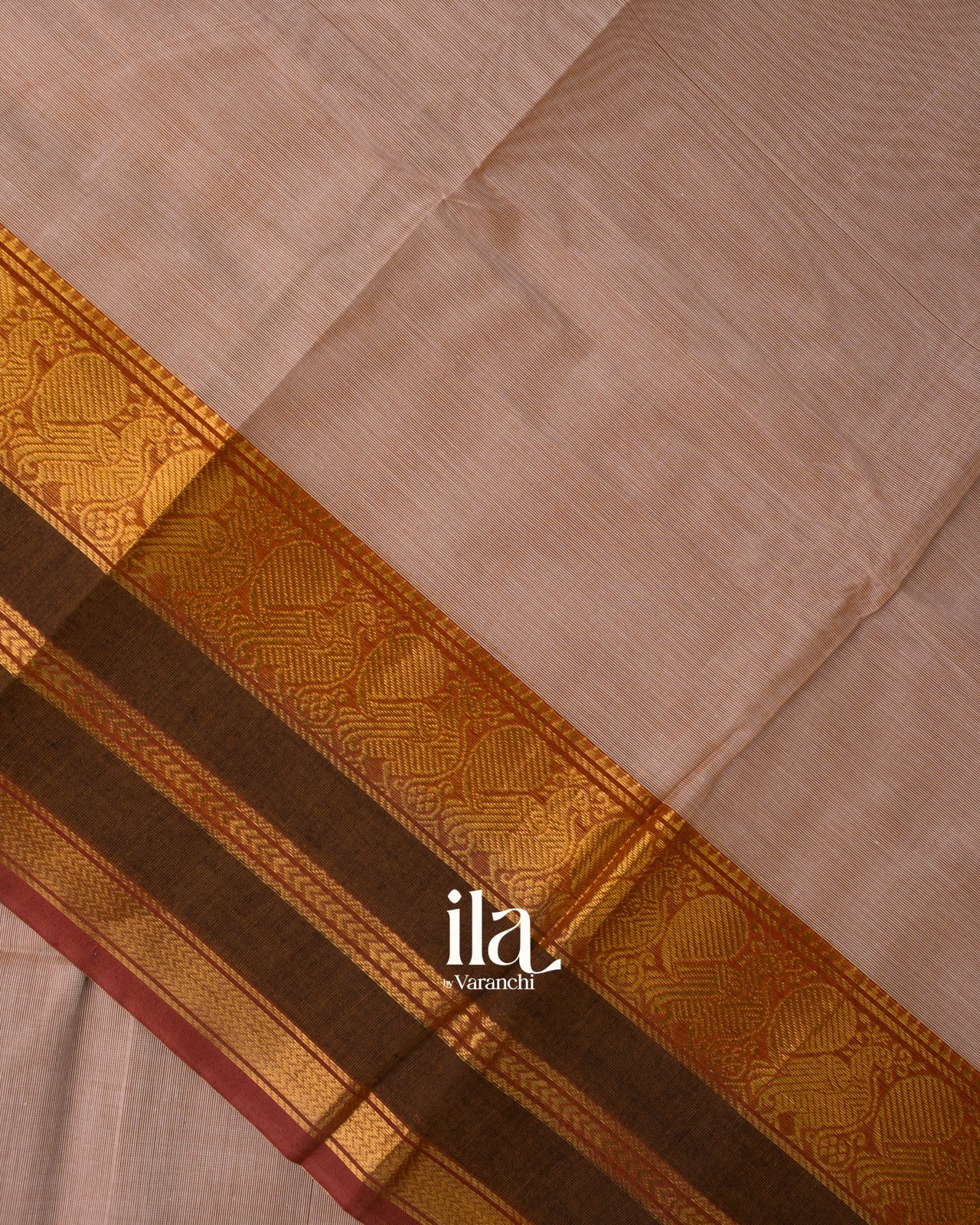 Muted Peach Pure Chettinad Cotton Handloom Saree