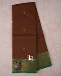 Rust Brown Pure Chettinad Cotton Handloom Saree