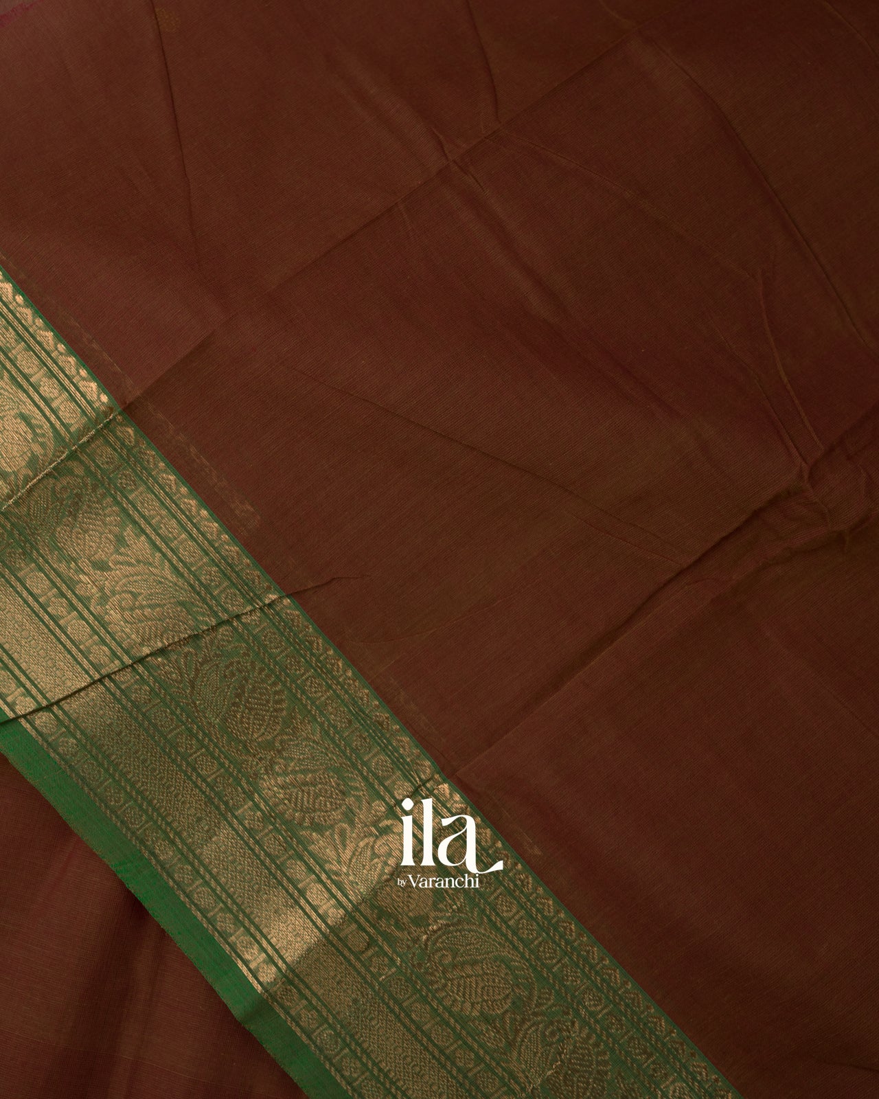 Rust Brown Pure Chettinad Cotton Handloom Saree