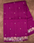 Magenta Semi Tussar Silk Saree