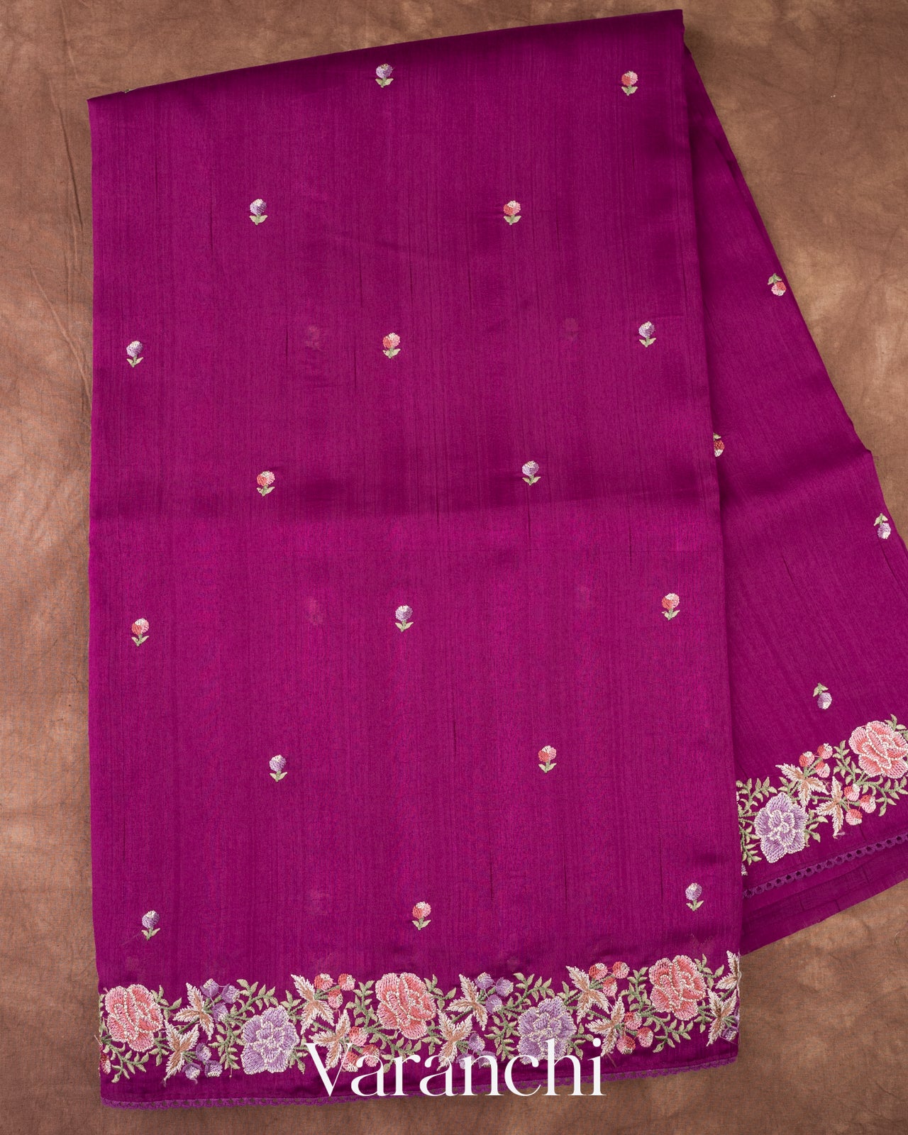 Magenta Semi Tussar Silk Saree