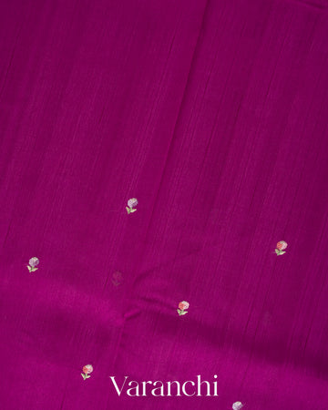 Magenta Semi Tussar Silk Saree