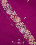 Magenta Semi Tussar Silk Saree