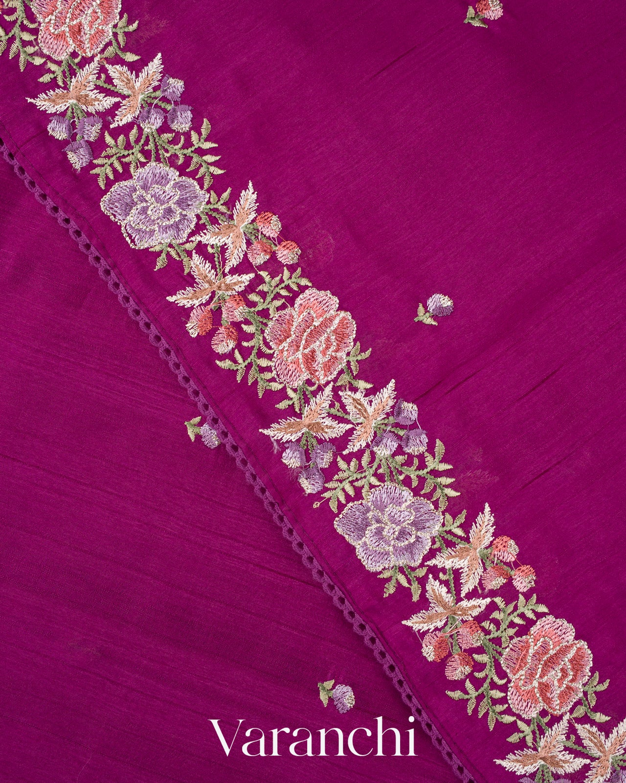 Magenta Semi Tussar Silk Saree