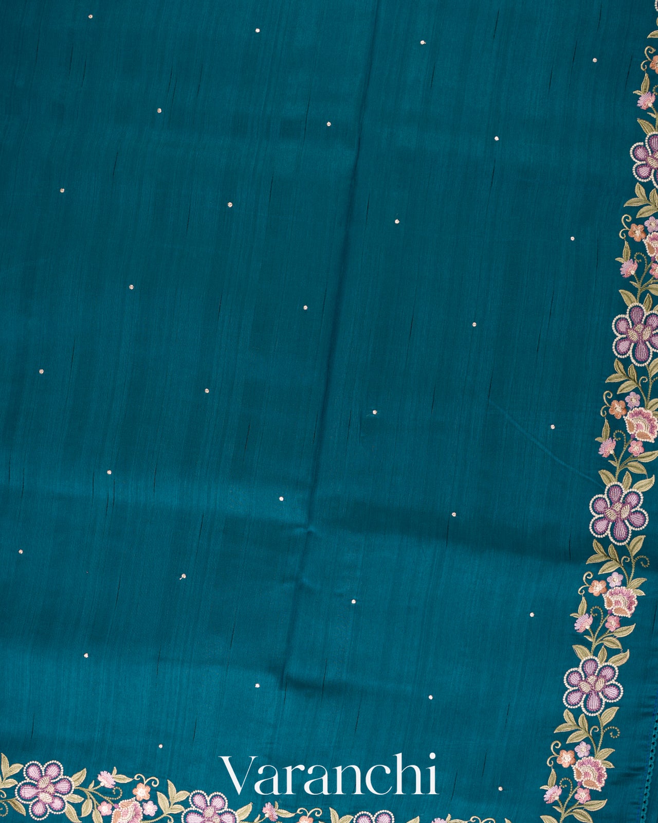 Deep Peacock Blue Semi Tussar Silk Saree